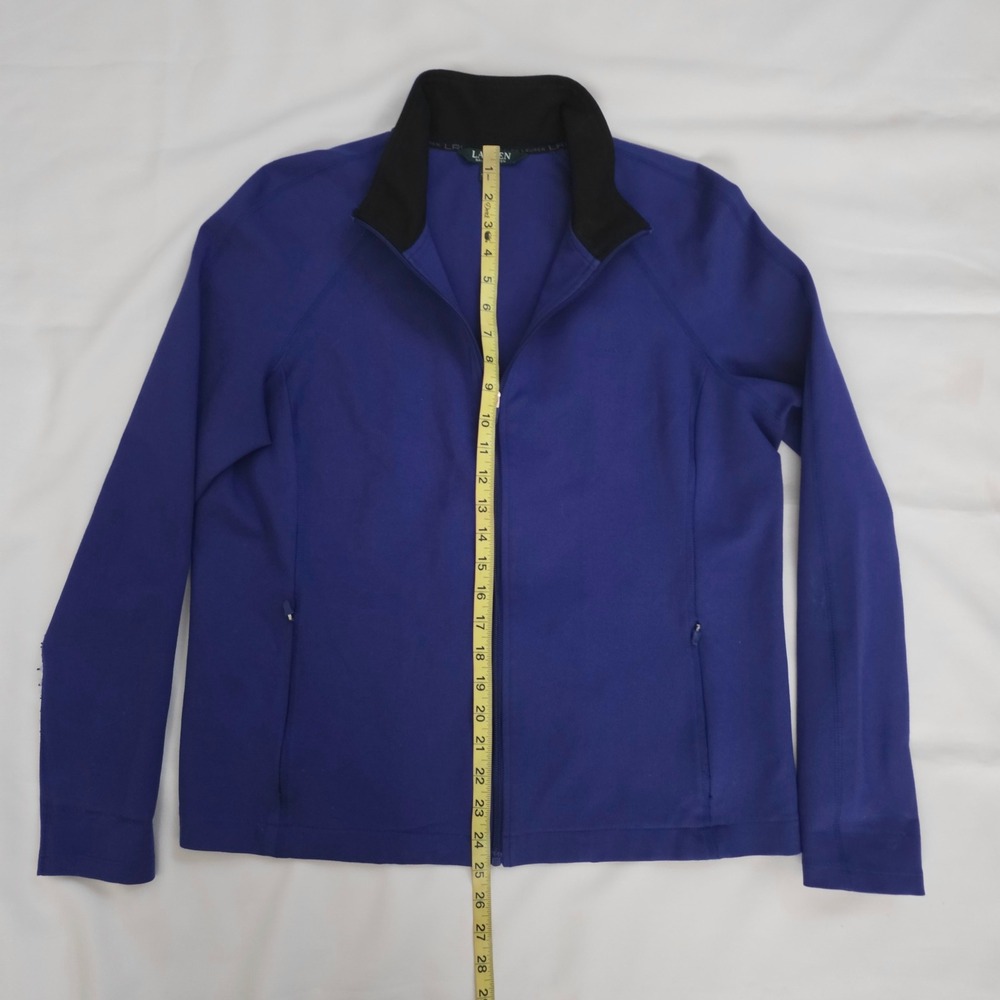 Lauren Ralph Lauren Royal Blue Full Zip Track Jacket Mock Neck Women's XL - Picture 9 of 12